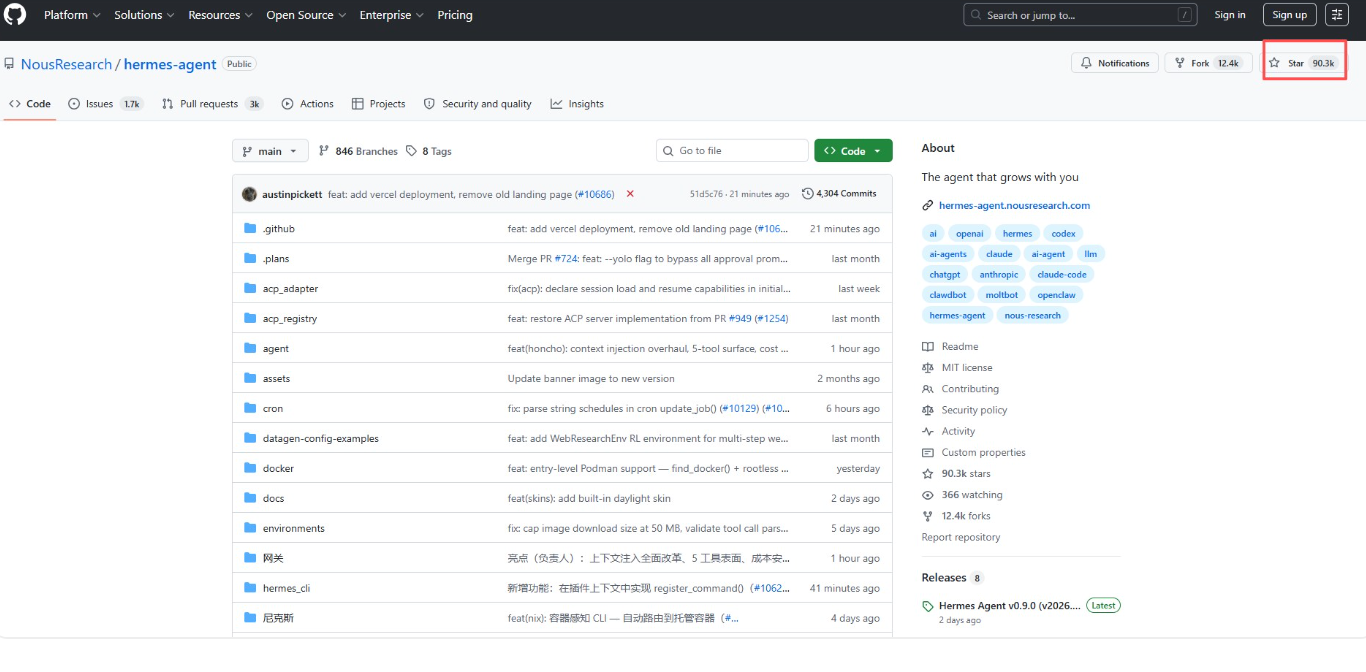AI“爱马仕” Hermes Agent崛起，GitHub 上斩获9W+ 颗星标